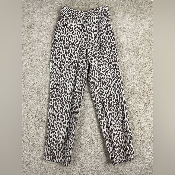 Kenar Leopard Print Pants 100%linen - Picture 1 of 5